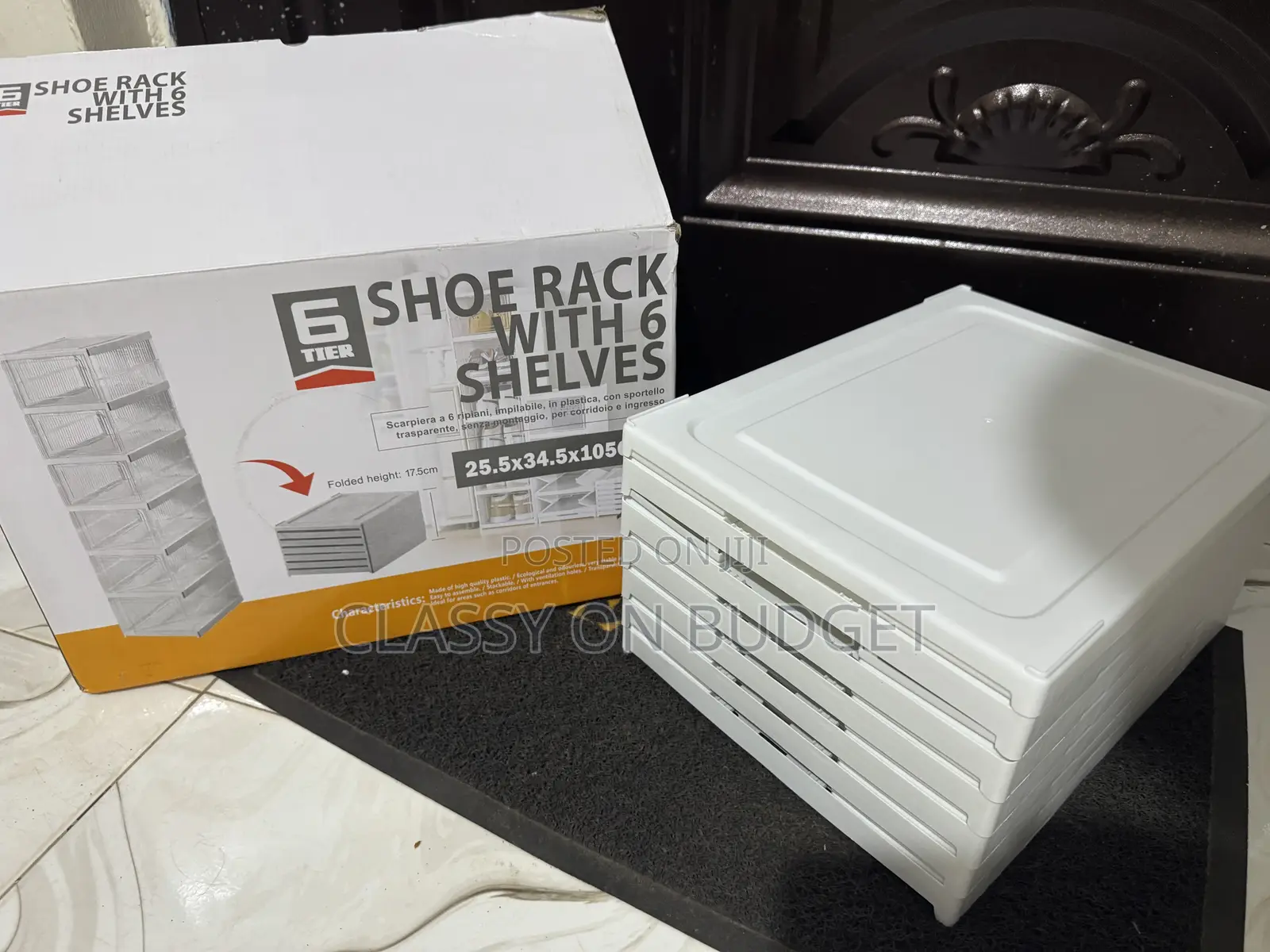 Collapsible Plastic Shoe Rack- 6 Tier