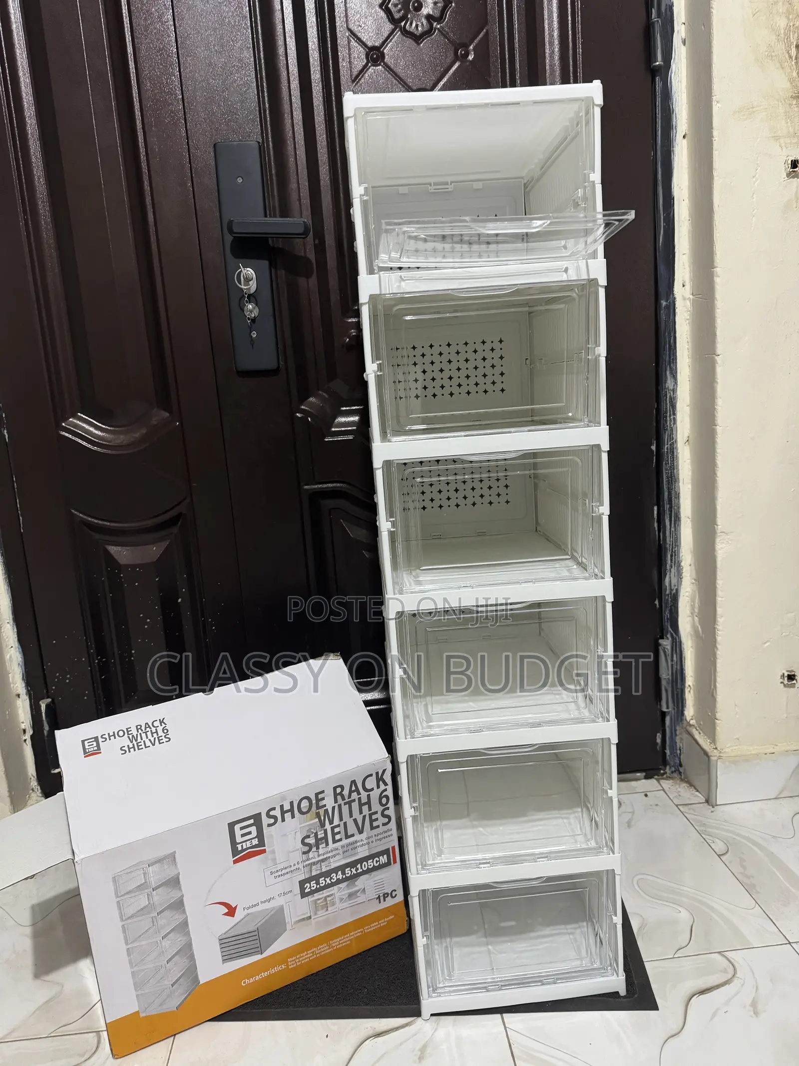 Collapsible Plastic Shoe Rack- 6 Tier