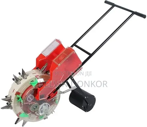 Manual Double-Row Push Seed Fertilizer Planter.