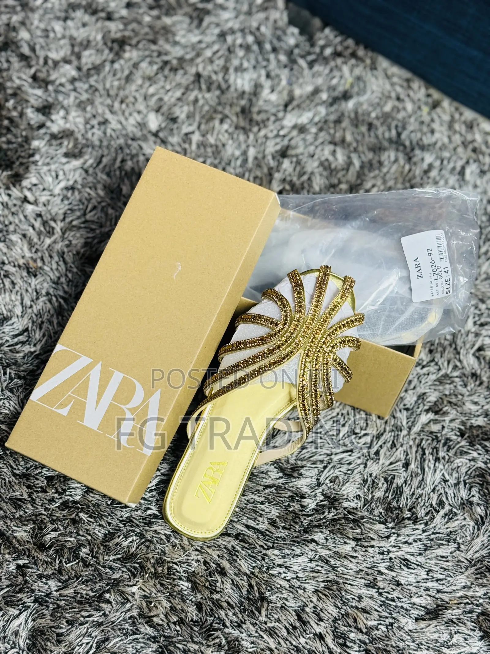 Zara Slippers _ Ladies Gold Slipper