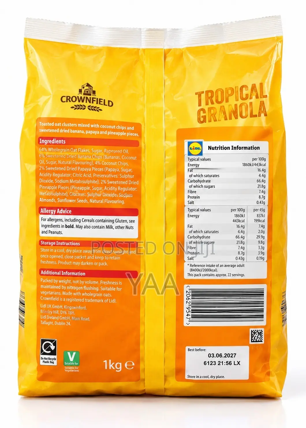 Crownfield Tropical Granola – Delicious Crunchy Breakfast Cereal
