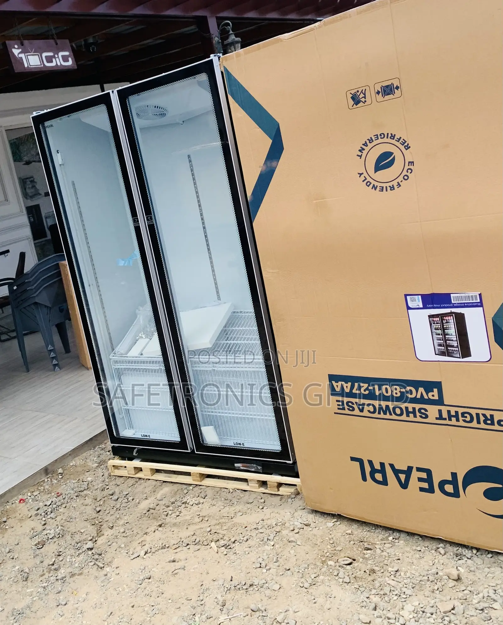 Enjoy Great Pearl 690 Liters Glass Black 2 Doors Display Fridge