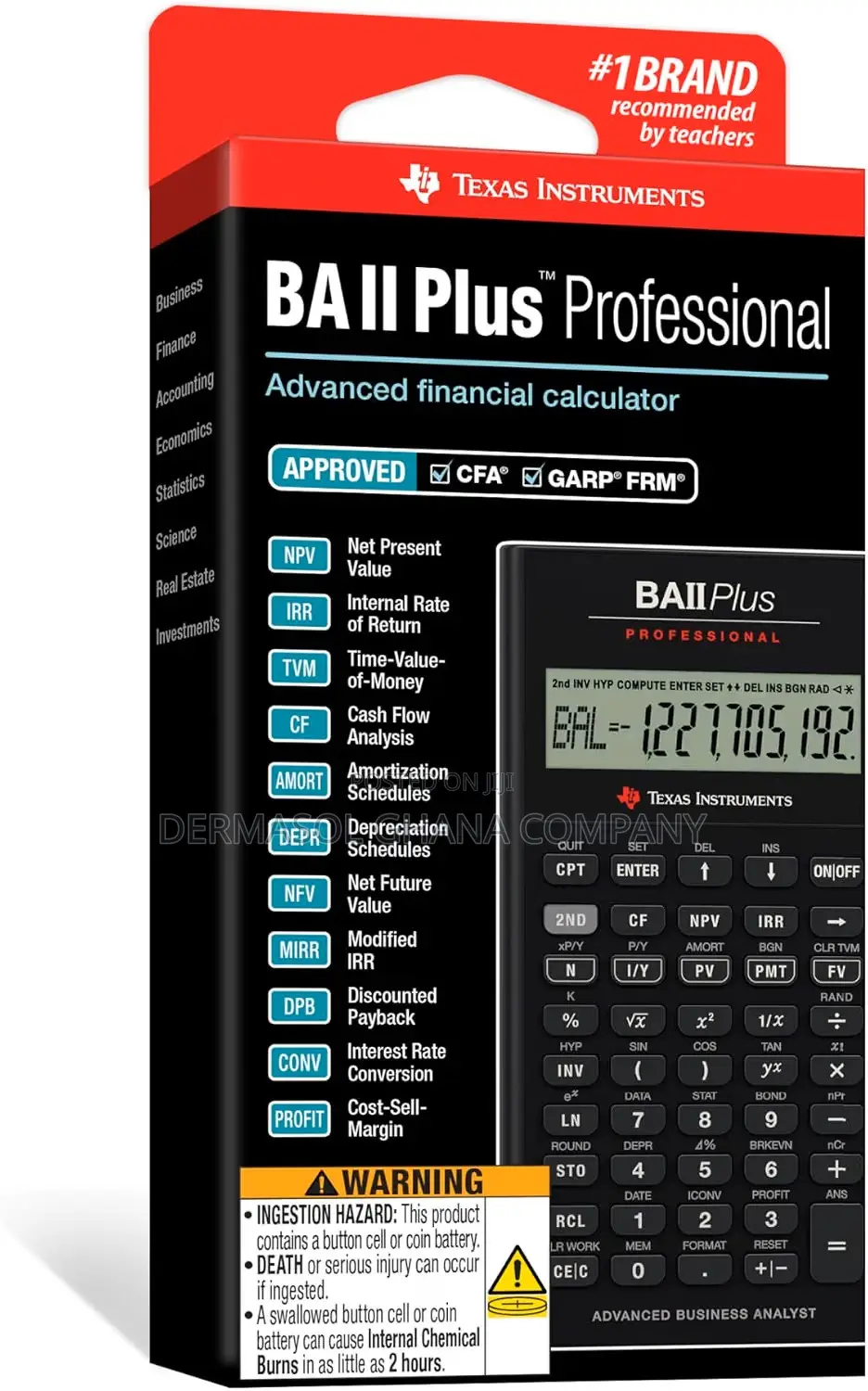 BA II Plus Professional Financial Calculator Texas Instruments