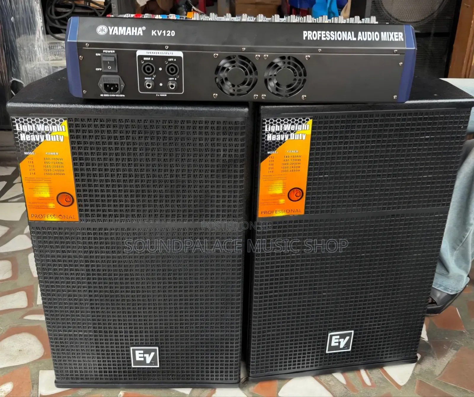 Electro-Voice Half-Range Speakers With 12channel Powered Mixer