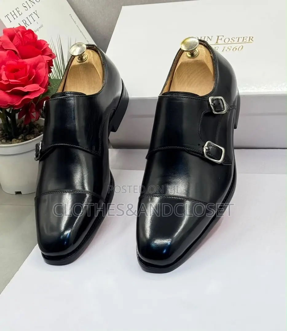 Sleek Black Double Monk Strap Formal Shoes