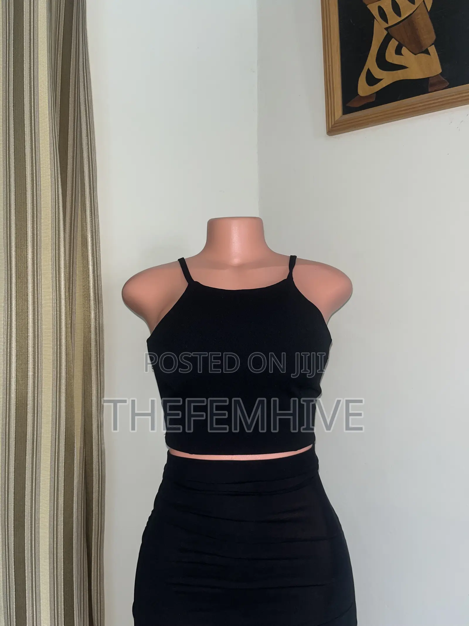 Black Backless Crop
