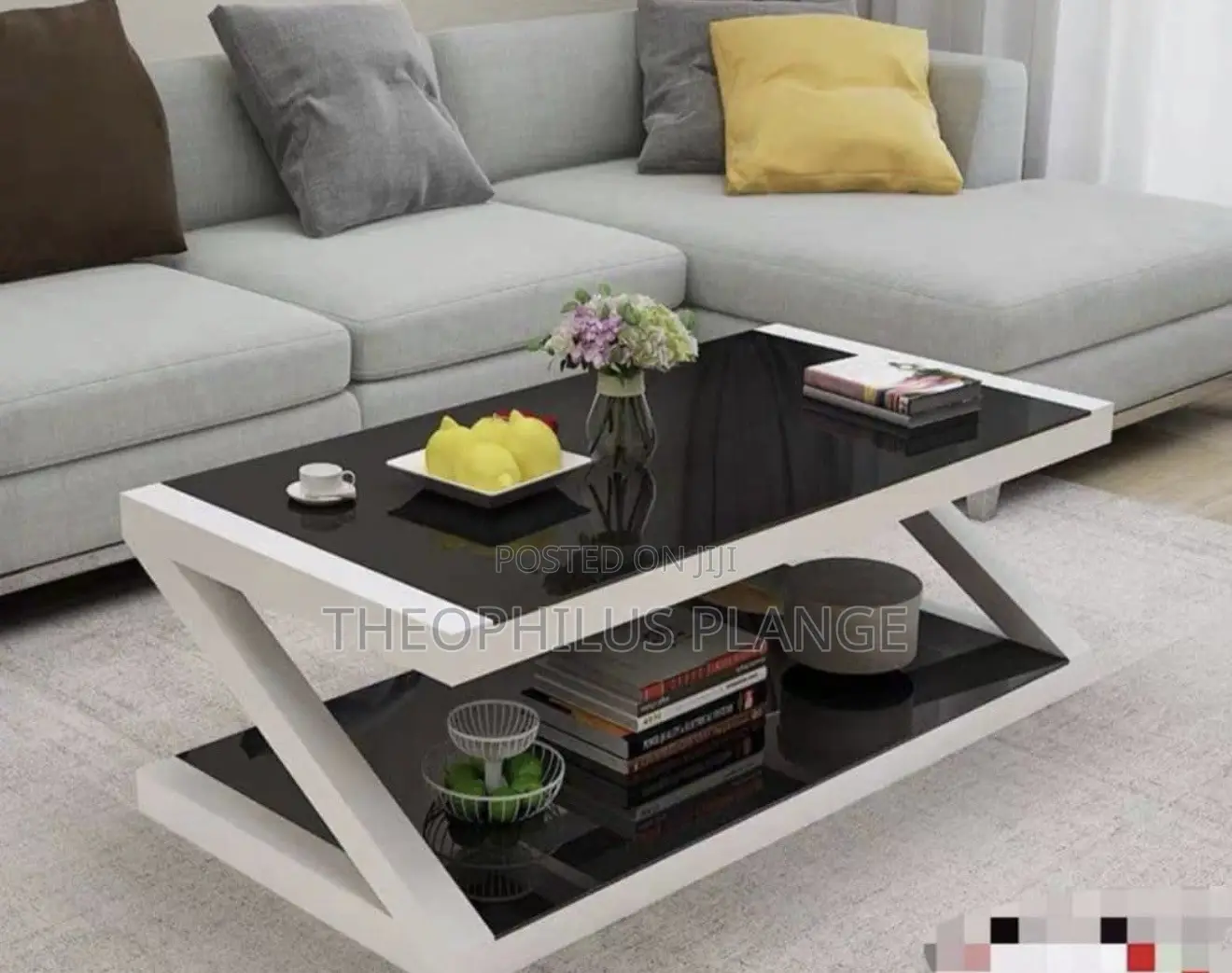 X Shaped Glass Center Table