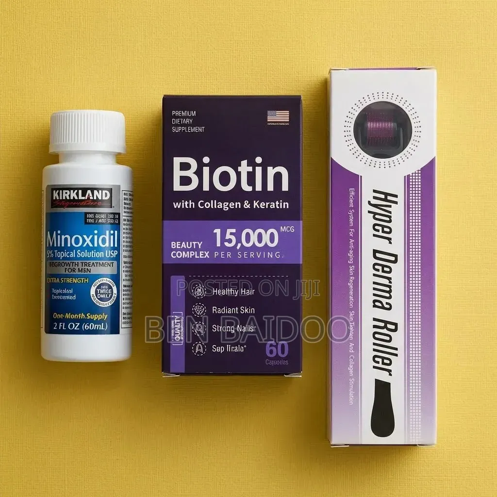 Kirkland Minoxidil,Derma Roller Biotin (Fight Hair Loss)