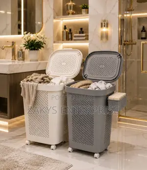 Laundry Basket With Wheels Side Basket