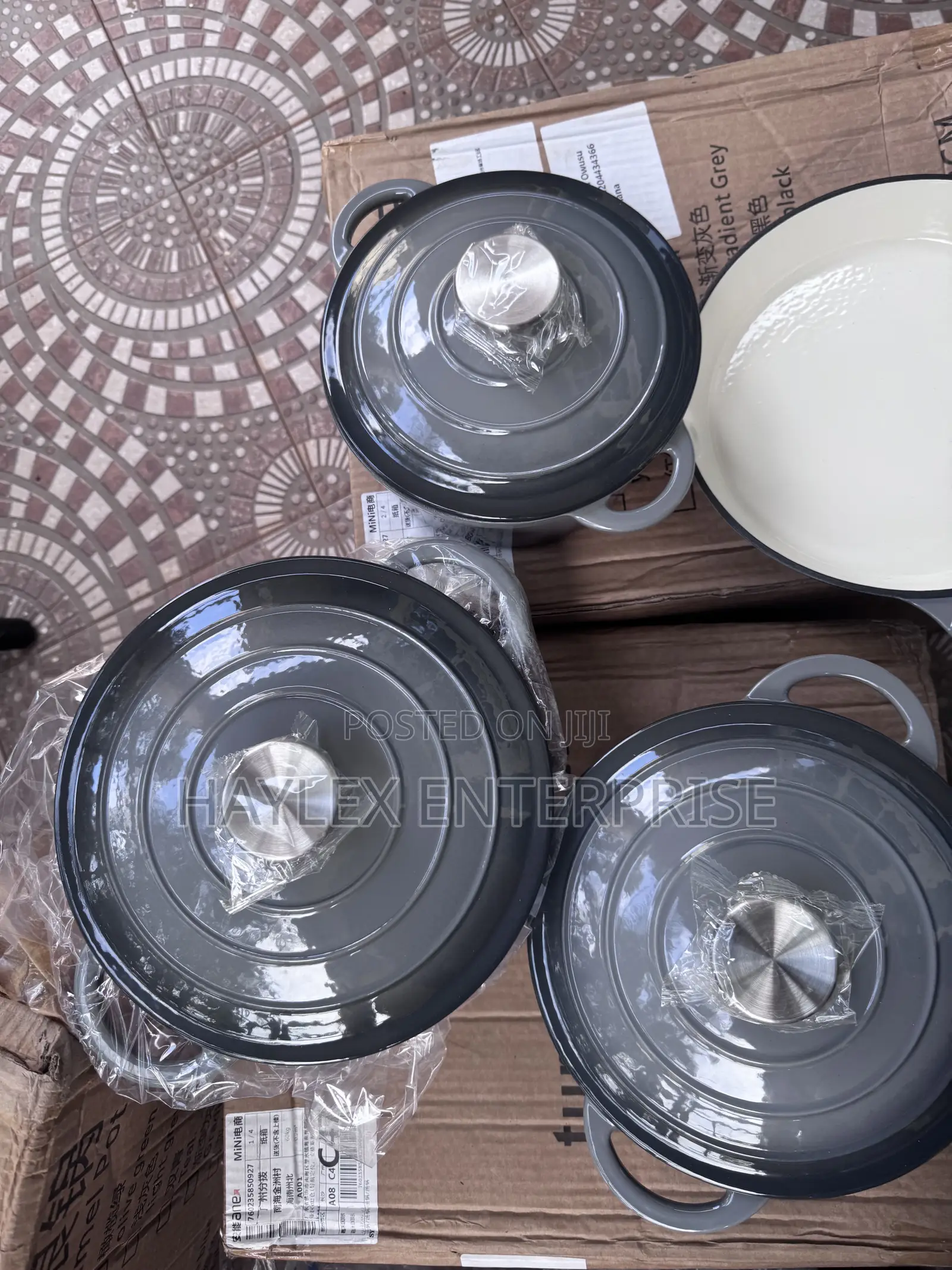 Gray Cast Iron Pot