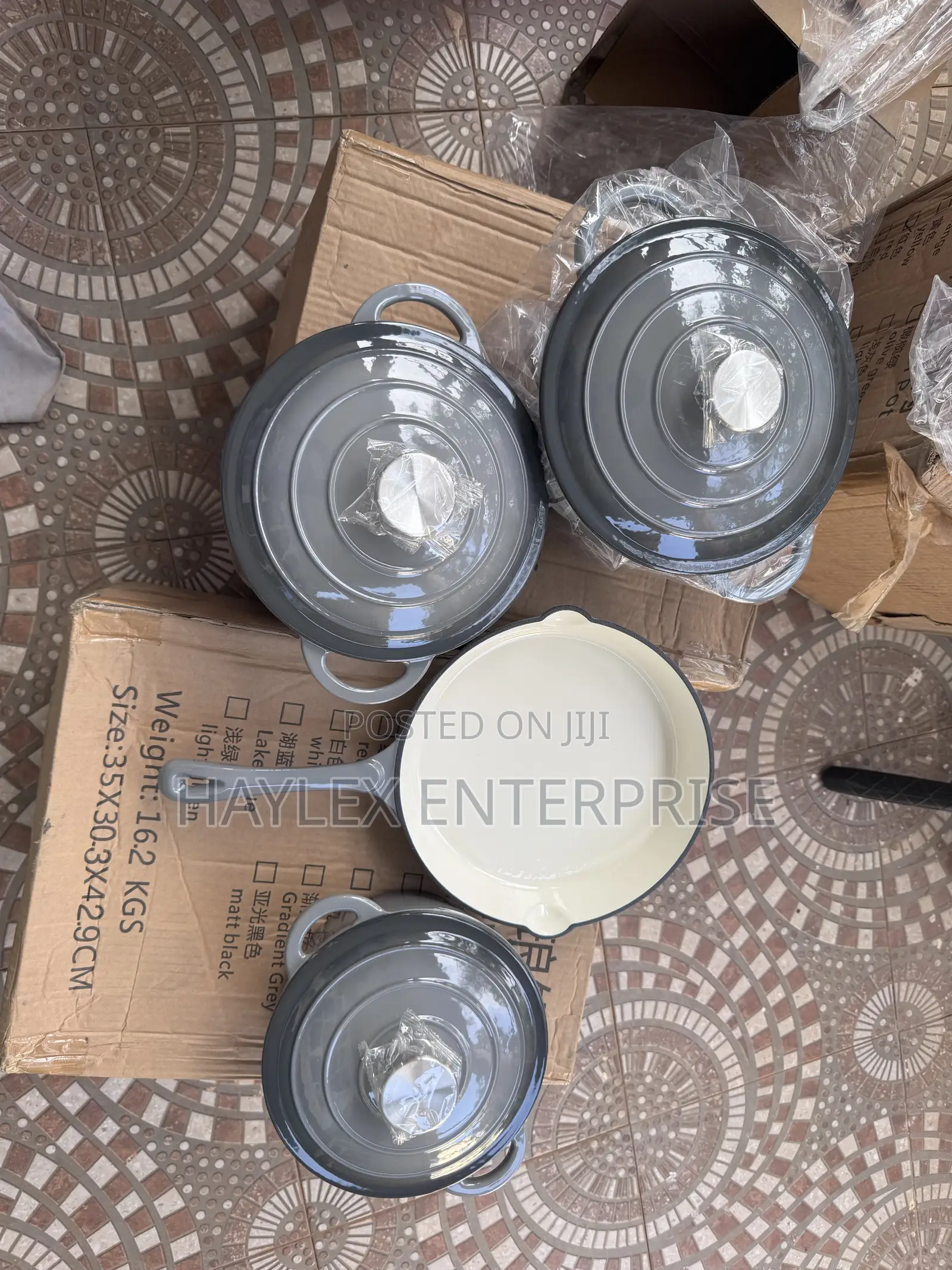 Gray Cast Iron Pot