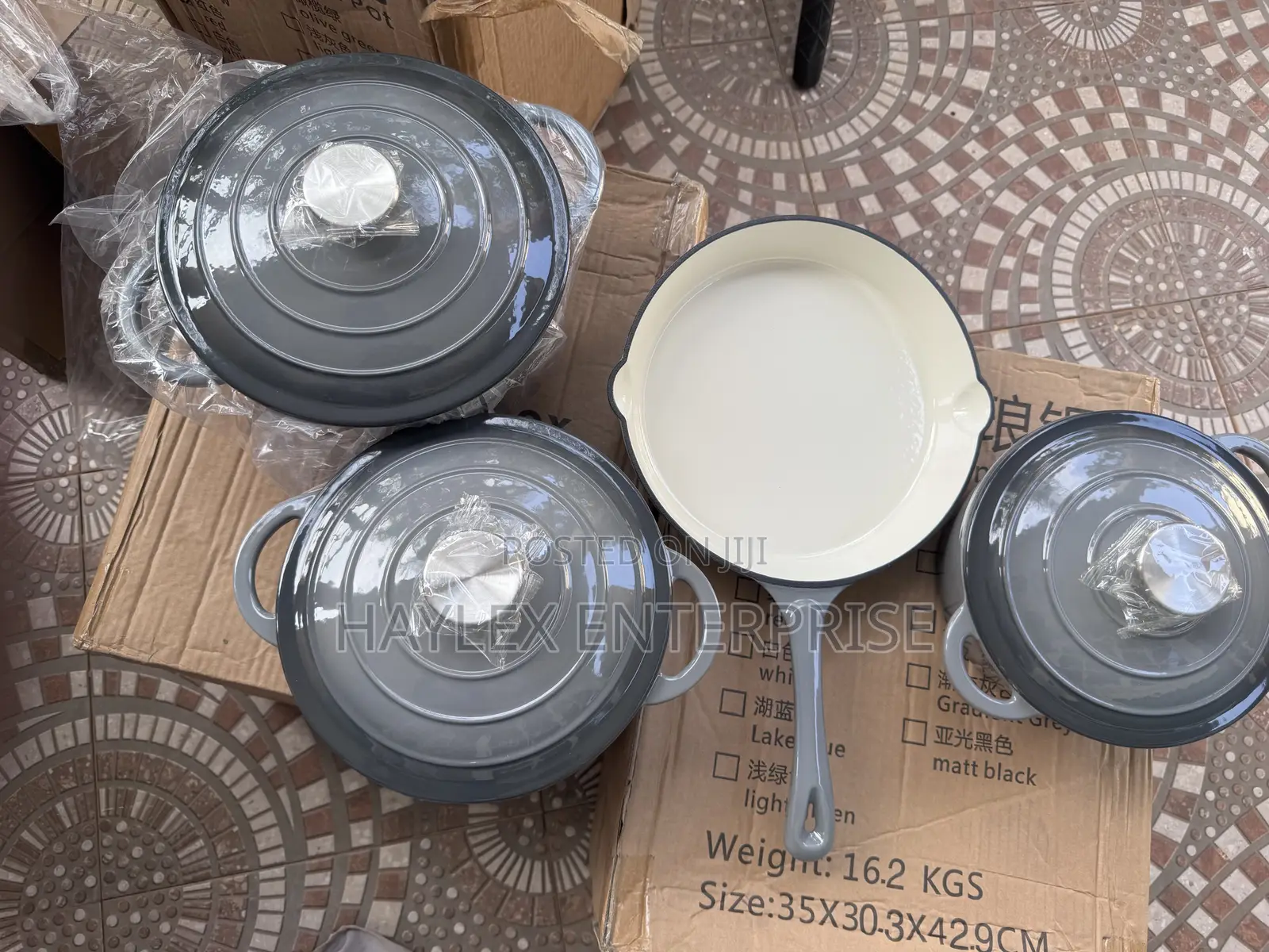 Gray Cast Iron Pot