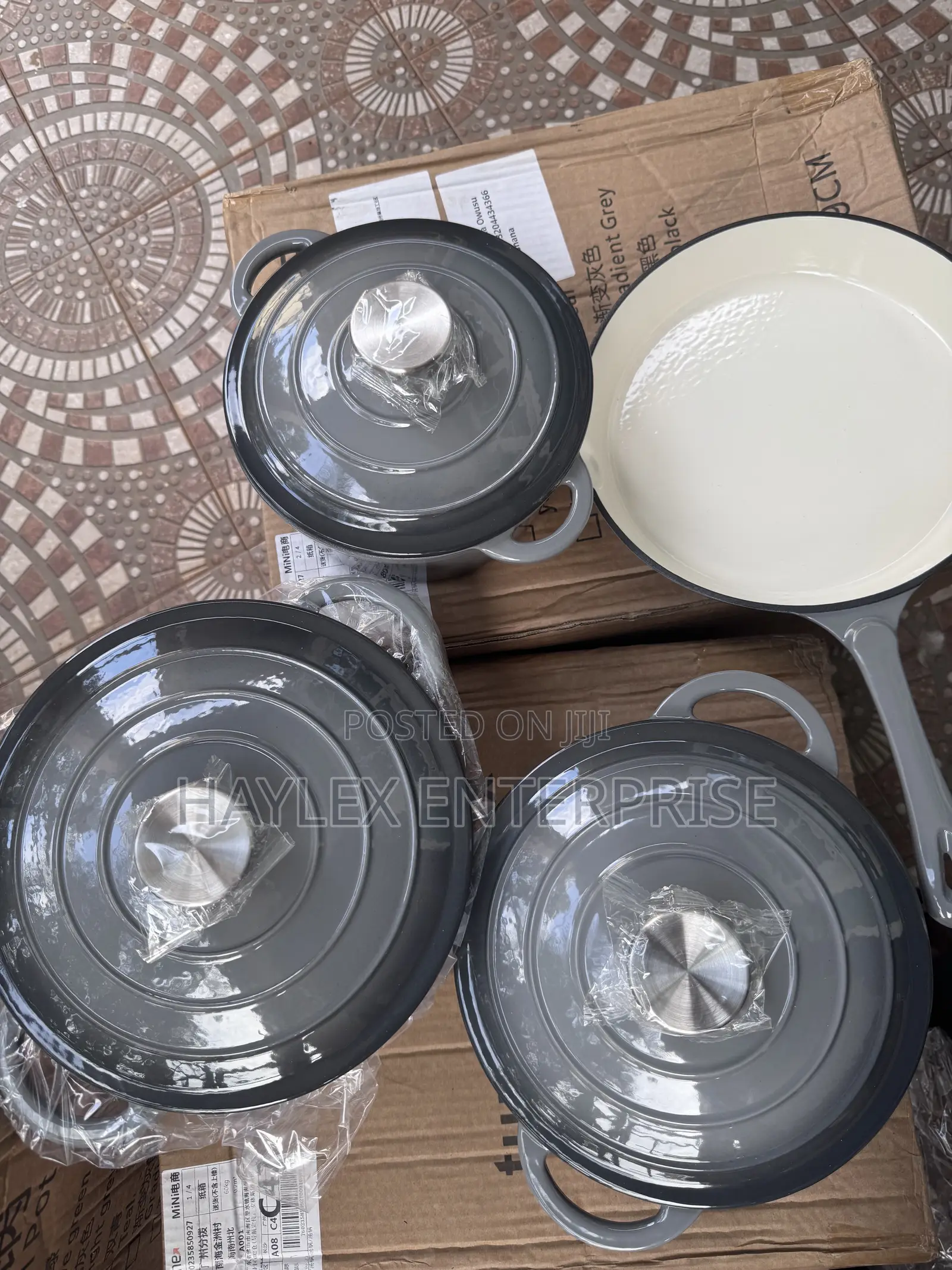 Gray Cast Iron Pot