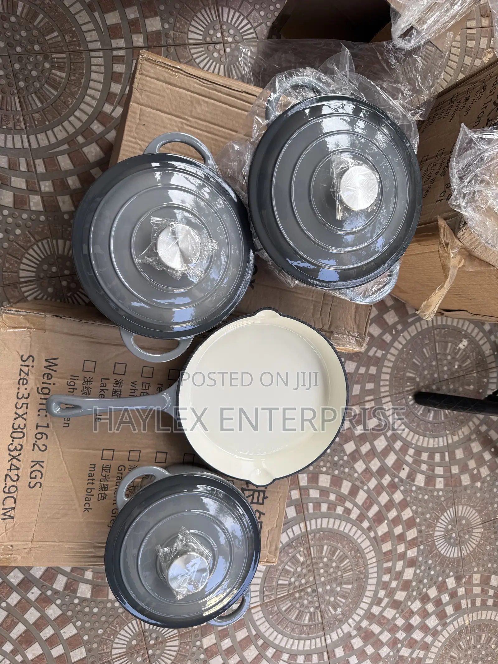 Gray Cast Iron Pot