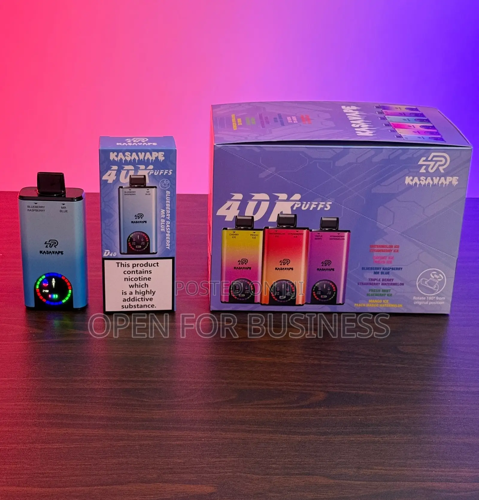 Kasavape 40,000 Puffs | Blueberry Raspberry Mr Blue | GHS 220