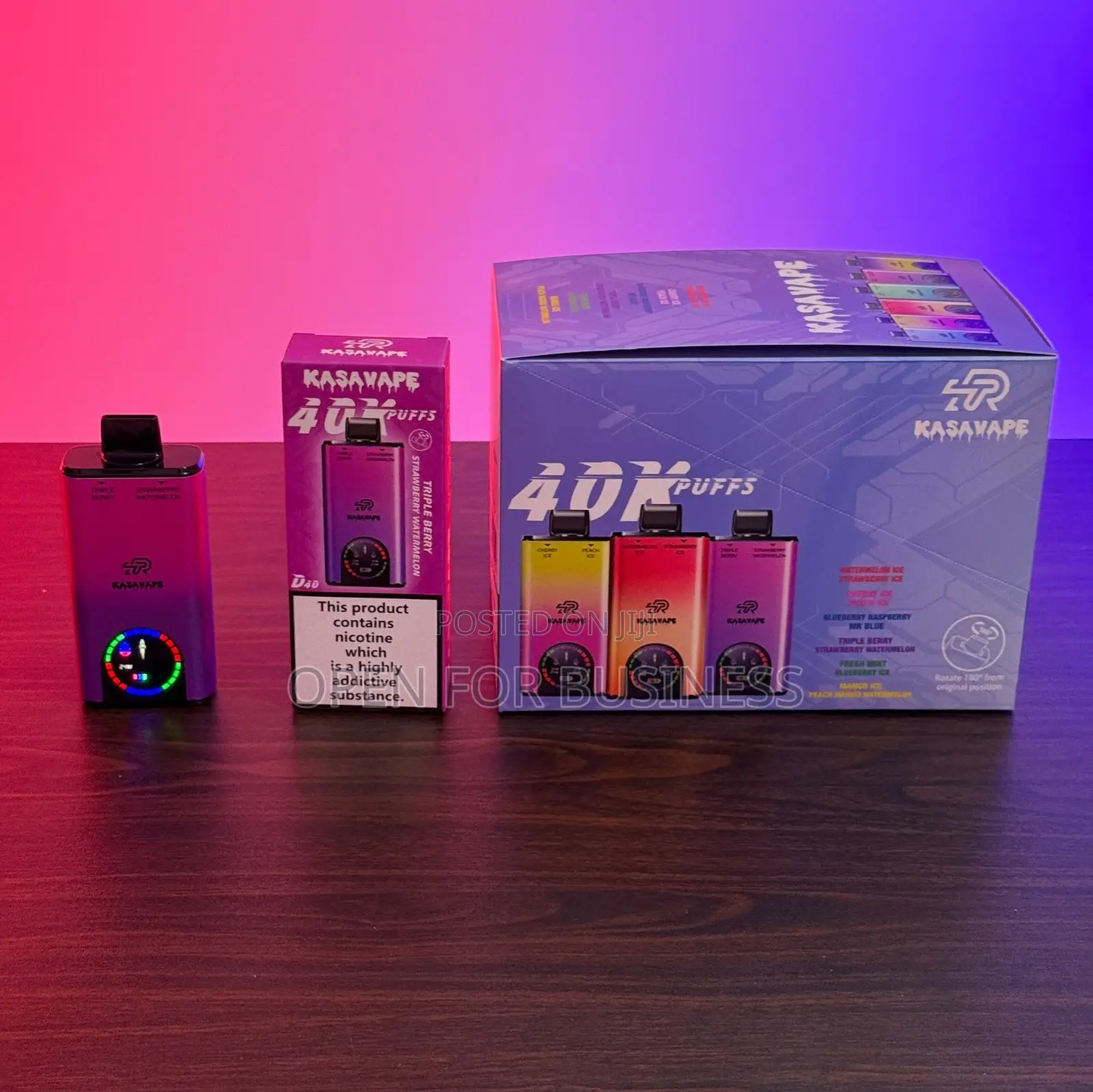 Kasavape 40,000 Puffs | Triple Berry Strawberry Watermelon | GHS 220