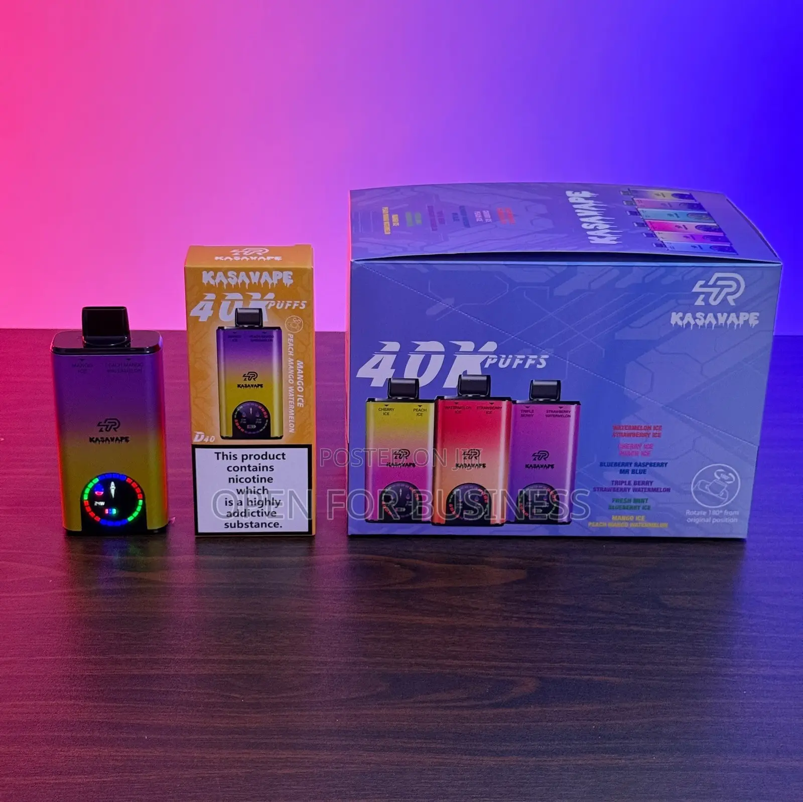 Kasavape 40,000 Puffs | Mango Ice Peach Mango Watermelon | GHS 220