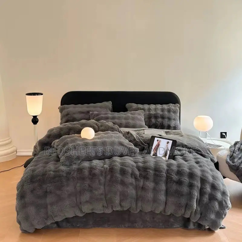 Grey Velvet Duvet Set