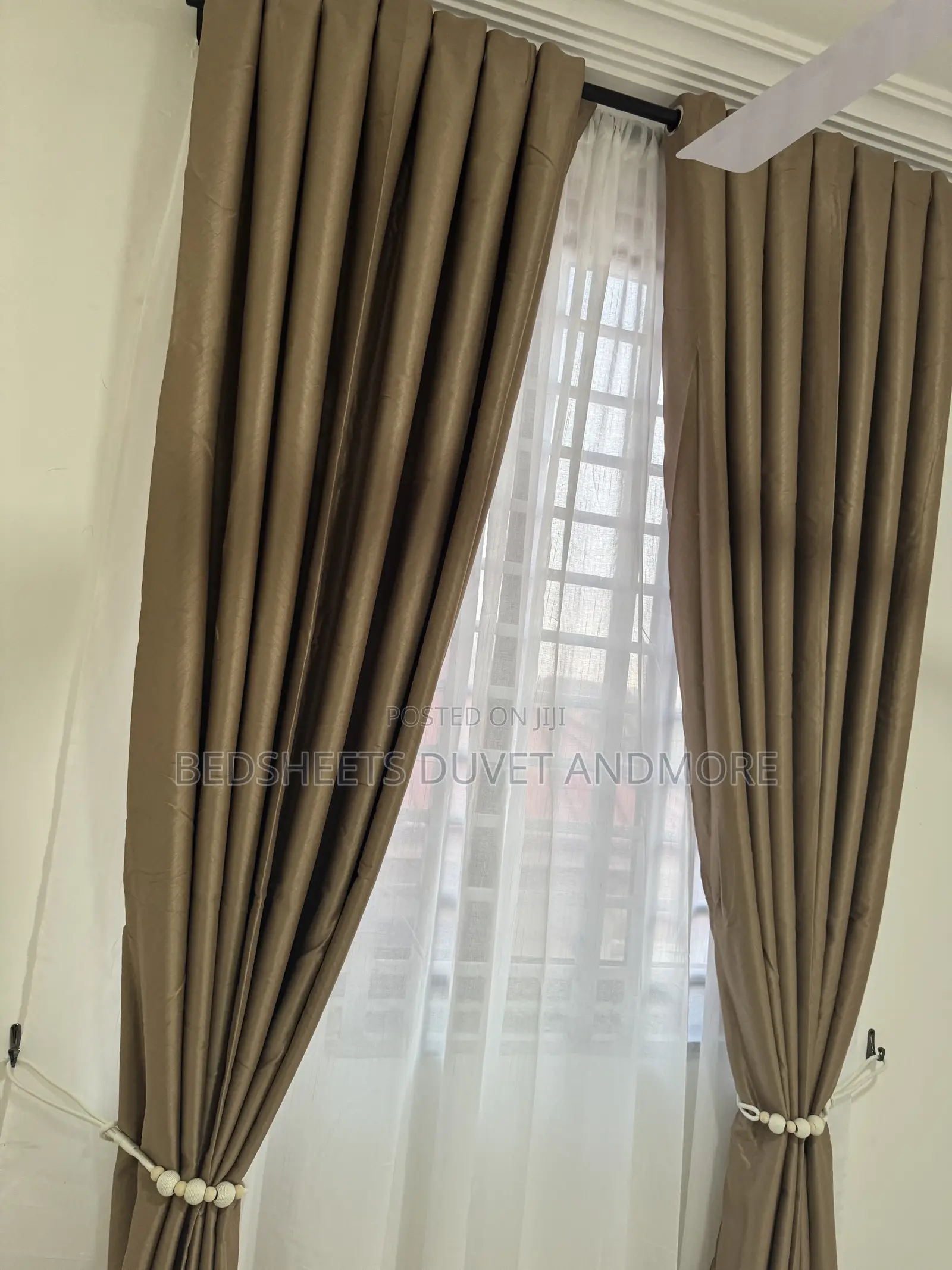 Beige 10ft Curtains