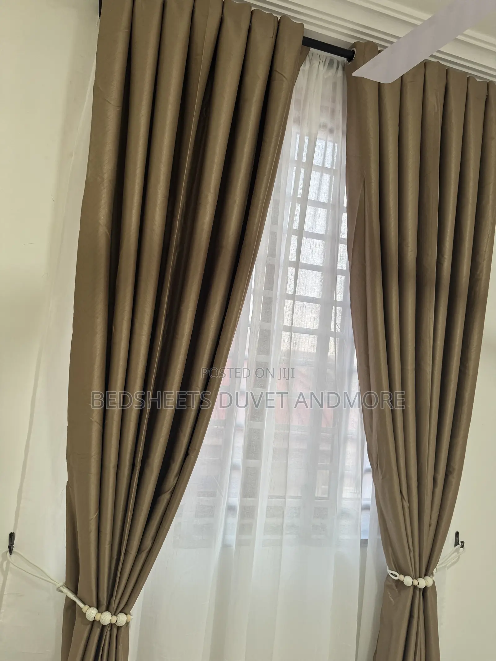 Beige 10ft Curtains
