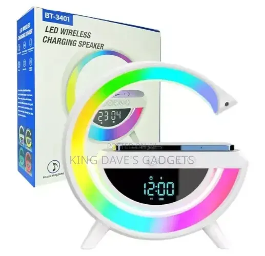 G-Shaped LED Wireless Charging Speaker