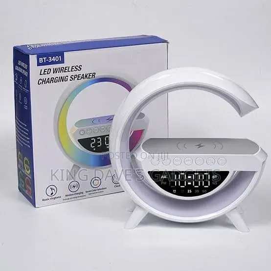 G-Shaped LED Wireless Charging Speaker