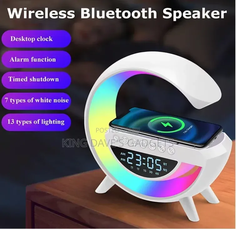 G-Shaped LED Wireless Charging Speaker