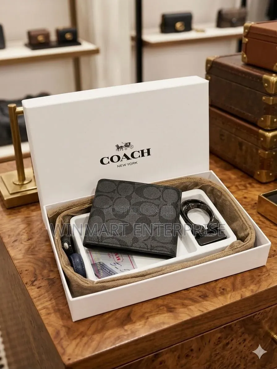 Coach Men Gift Set (Designer Belt and Wallet