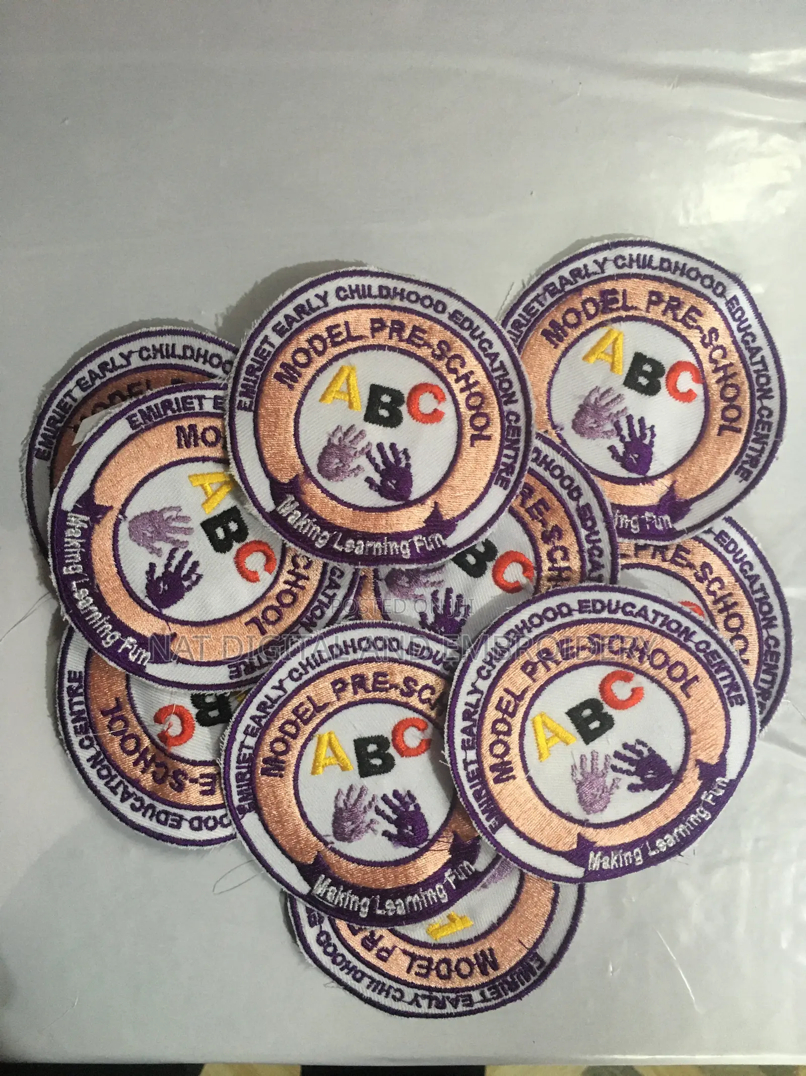 Printing Apron School Crest