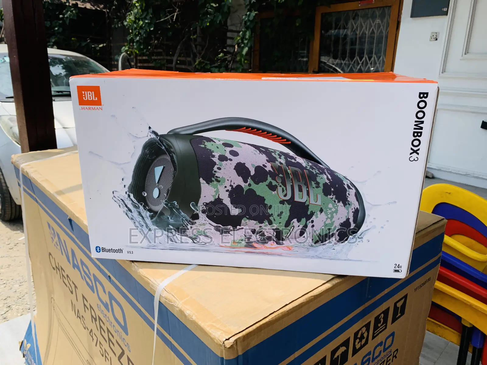 JBL Boombox 3 Powerful Portable Bluetooth 3-Way Speaker System