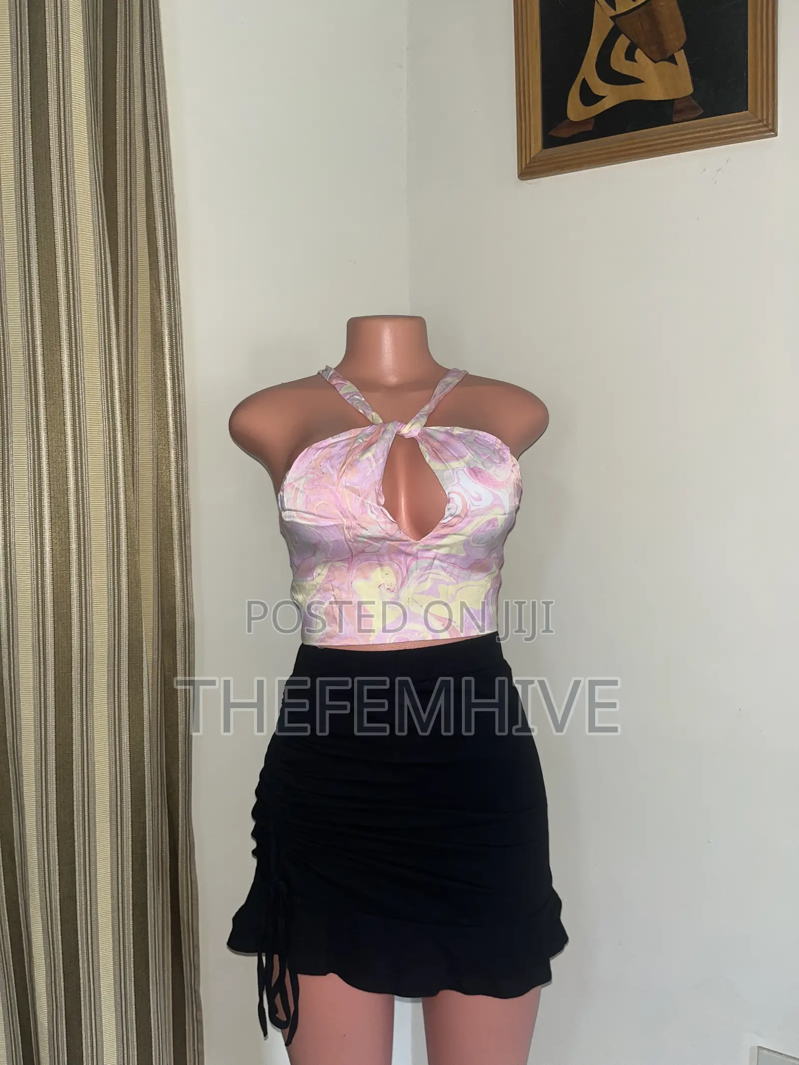 Black Ruched Skirt Thrift