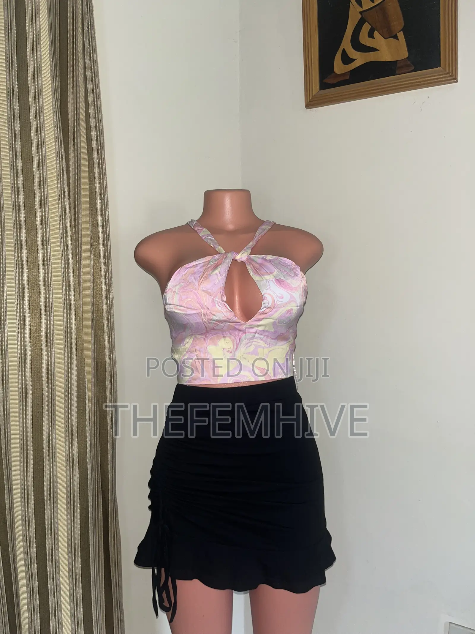 Black Ruched Skirt Thrift