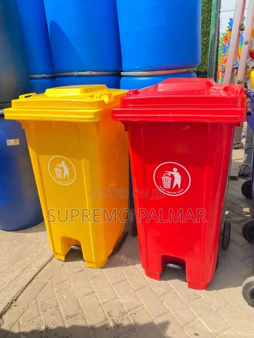 120L HDPE Pedal Garbage Bin With Wheels – Bin Size 120L