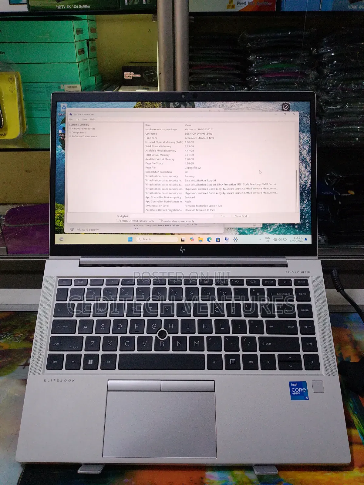Laptop HP EliteBook 840 G8 8GB Intel Core i5 SSD 256GB