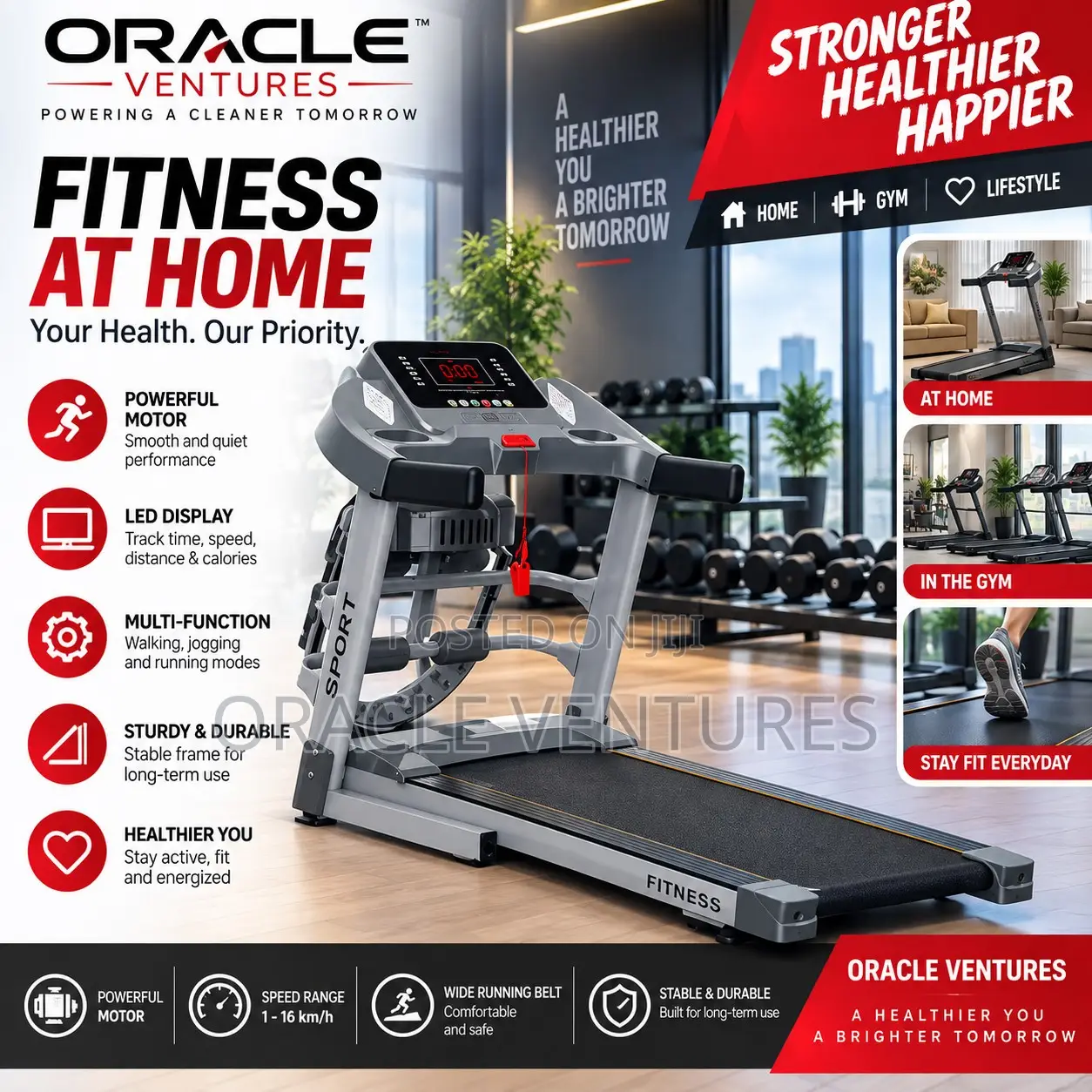 Foldable Treadmills Portable Treadmill Machine - Black