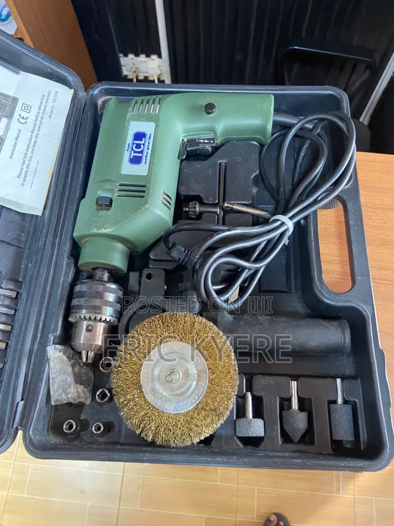 TCL 500W Corded Impact Drill Set With Accessories Carry Case