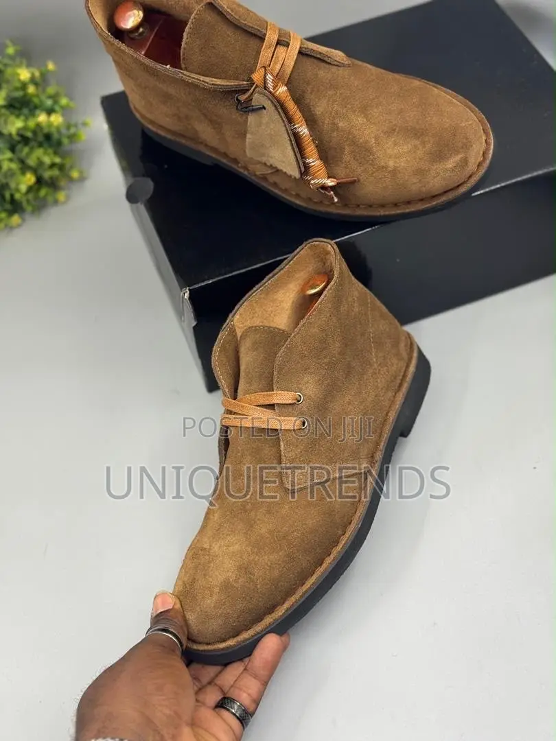 CLARKS Men’s Suede Leather Desert Boots (Brown)