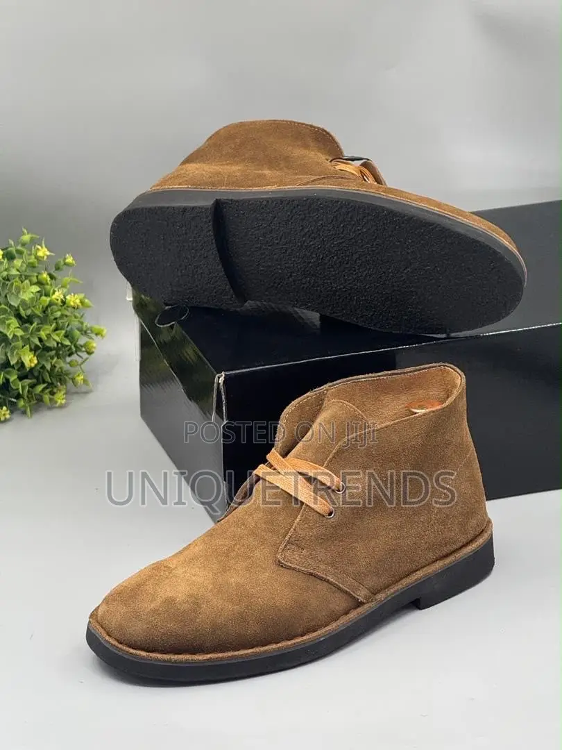 CLARKS Men’s Suede Leather Desert Boots (Brown)