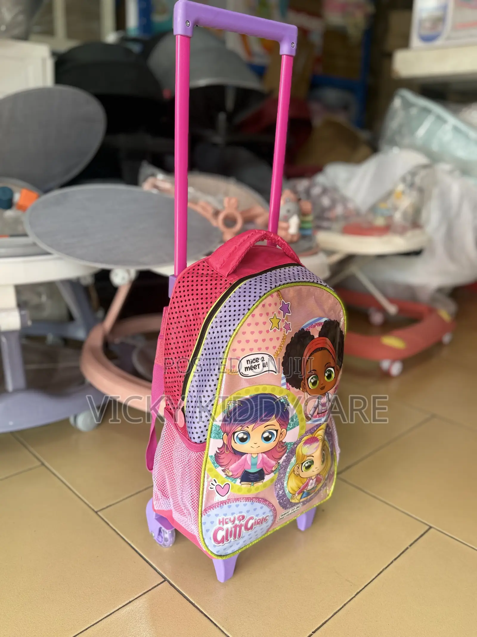 Single Trolley School Bag Girl