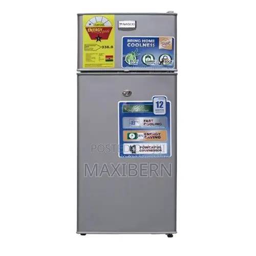 Nasco NASF2-90FL Double Door Table Top Fridge - 65 Liters - Silver