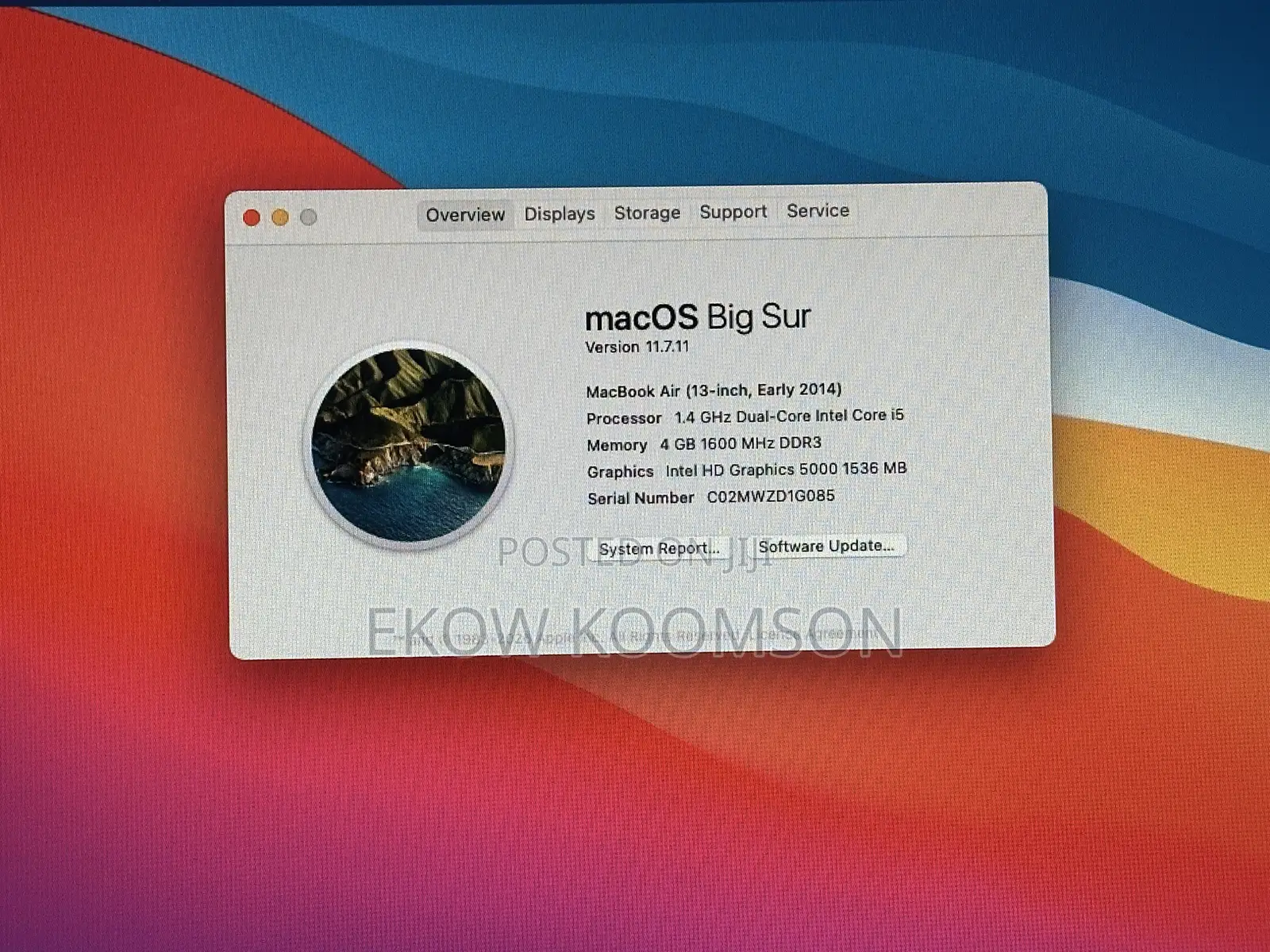 Laptop Apple MacBook Air 2014 4GB Intel Core i5 SSD 128GB