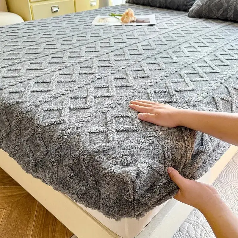King Size Fluffy Fleece Fitted Bedsheet