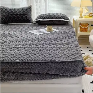 King Size Fluffy Fleece Fitted Bedsheet
