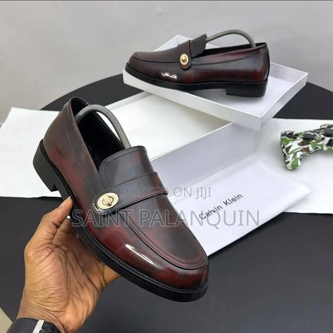 Pair of Burgundy Leather Dress Loafers