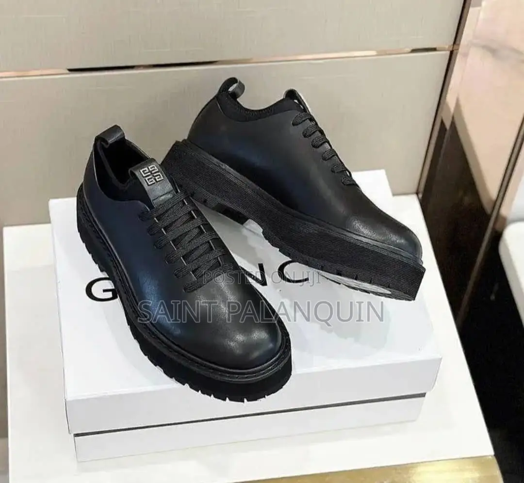 Pair of Black Leather Lace Up Givenchy