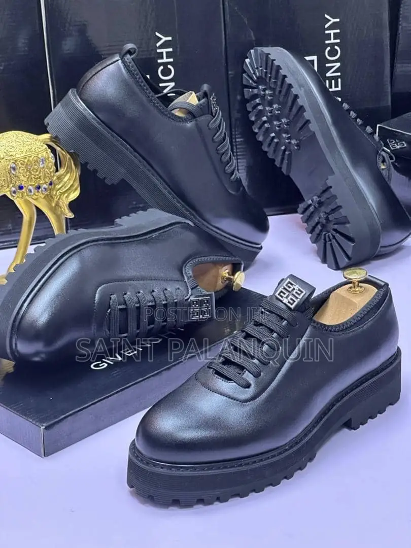 Pair of Black Leather Lace Up Givenchy
