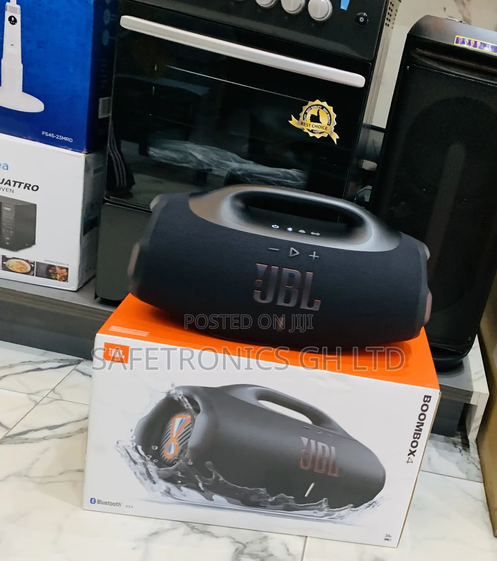 Elevate Premium < Boombox 4 Bluetooth JBL Black Speaker