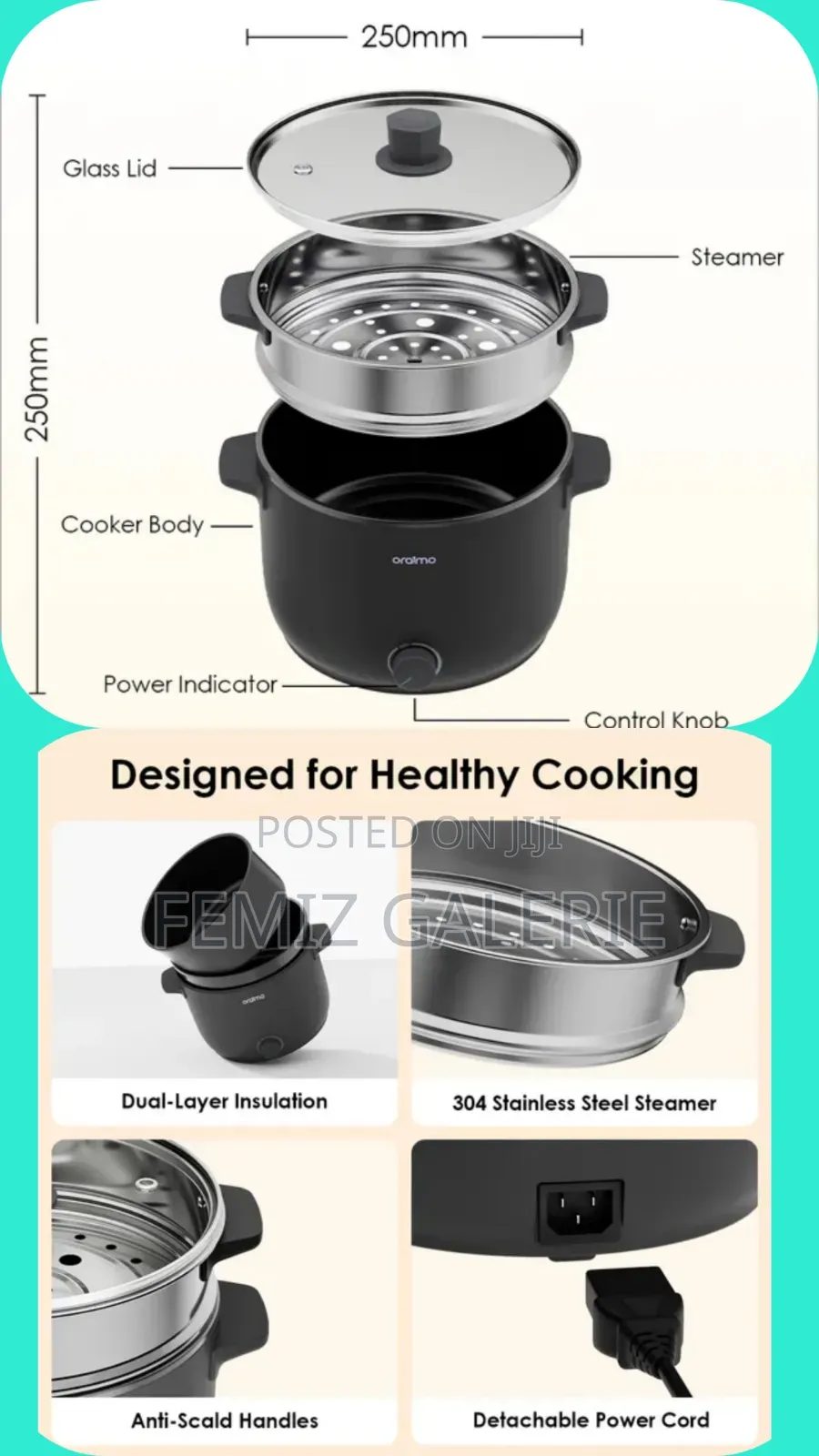 Oraimo Smart Cooker 1000w 3l Electric Cooker