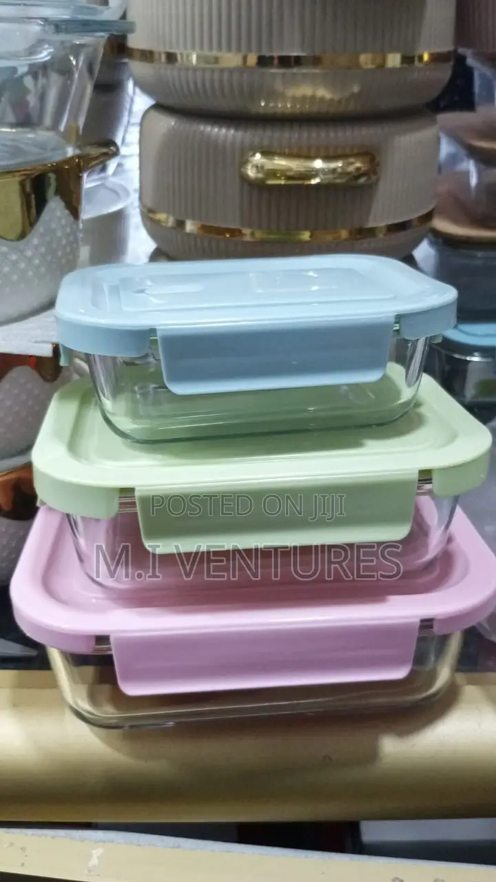 3 Set Glass Storage Bowls