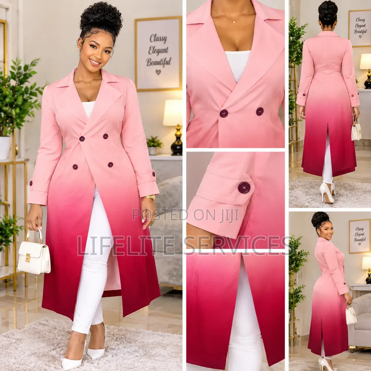 Elegant Women Mid-Length Trench Coat